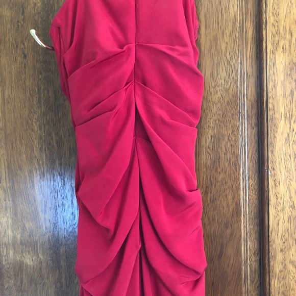Nicole Miller ruched strapless red gown size 2 - Picture 2 of 6